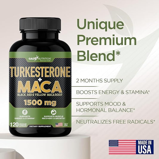 Turkesterone + Maca [Energy & Stamina] 120 Capsules